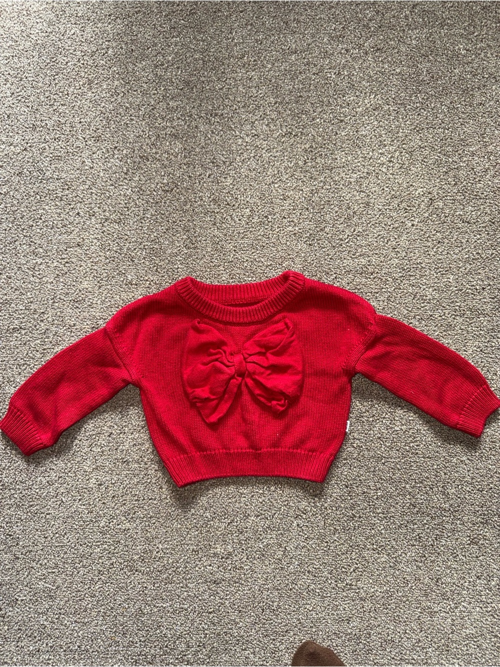 Little Sleepies Red Knit Baby Sweater